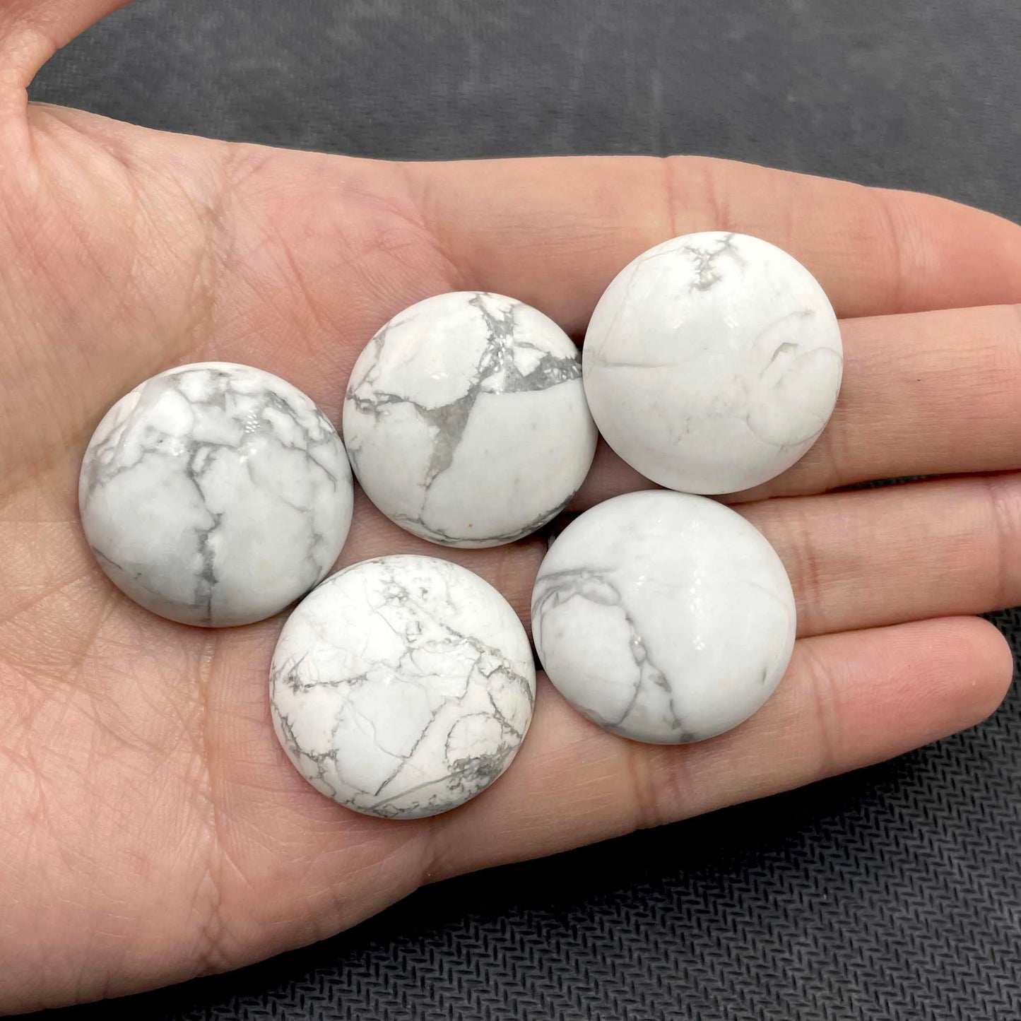 5-Piece 25MM Natural Stone Cabochon Set - DIY Jewelry Making