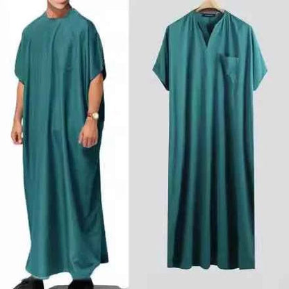 2025 New Muslim Gown! Middle Eastern Arabic Dubai Style Men's Robe, Malaysian Shirt-style Ethnic Clothing
