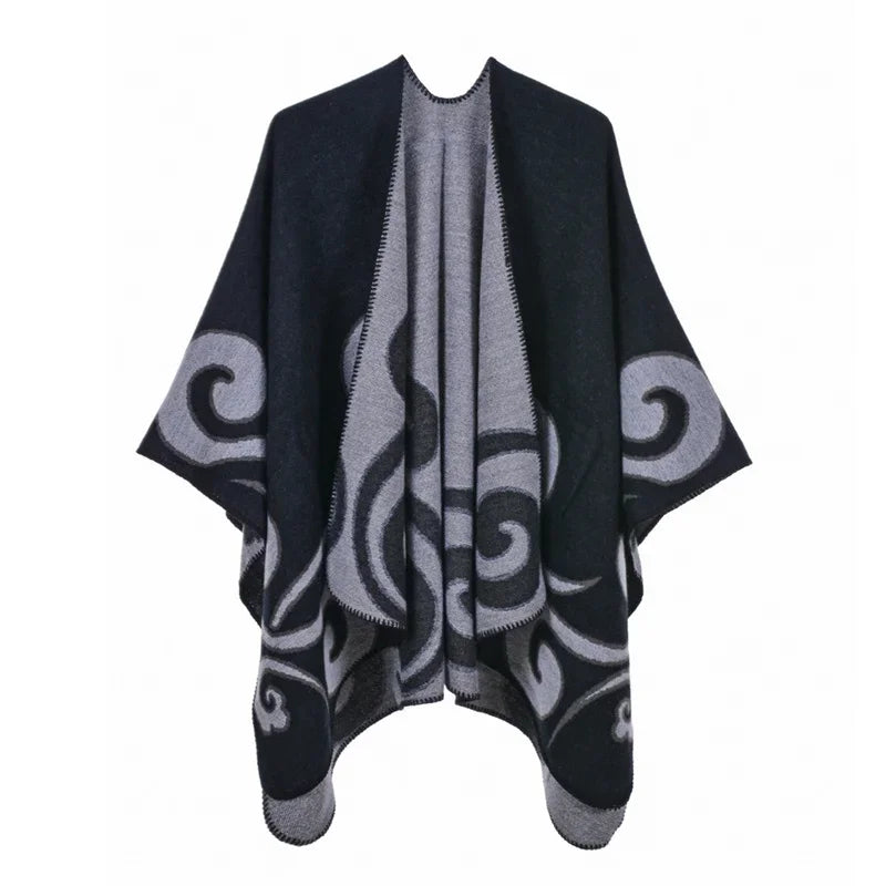 Winter Fashion Poncho Women Capes Scarf Imitation Cashmere Ladies Scarves Warm Shawls Wraps Woman Ponchos Bufanda Mujer Foulard