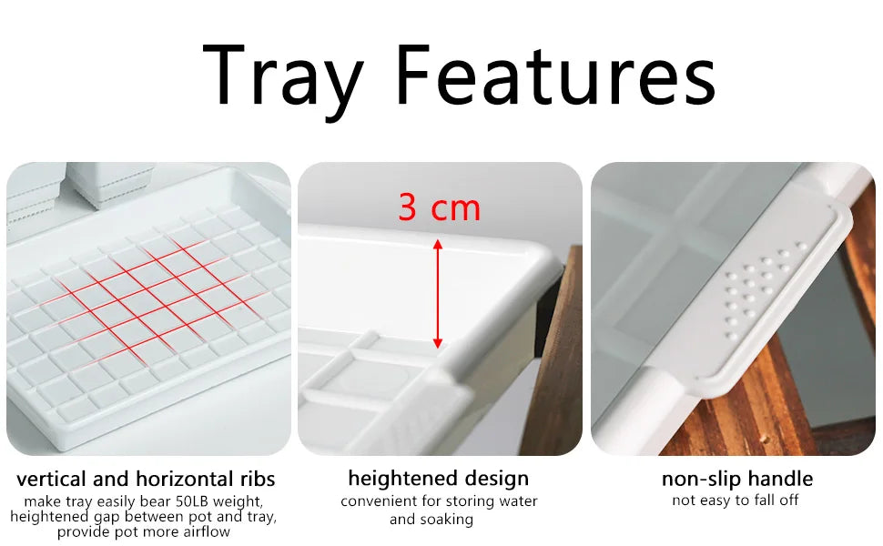 Meshpot Succulent Pots Succulent Planters with Tray Plastic Succulent Cactus Pot with holes Square Succulent Seedlings Pot Match - AMULET RING STORE