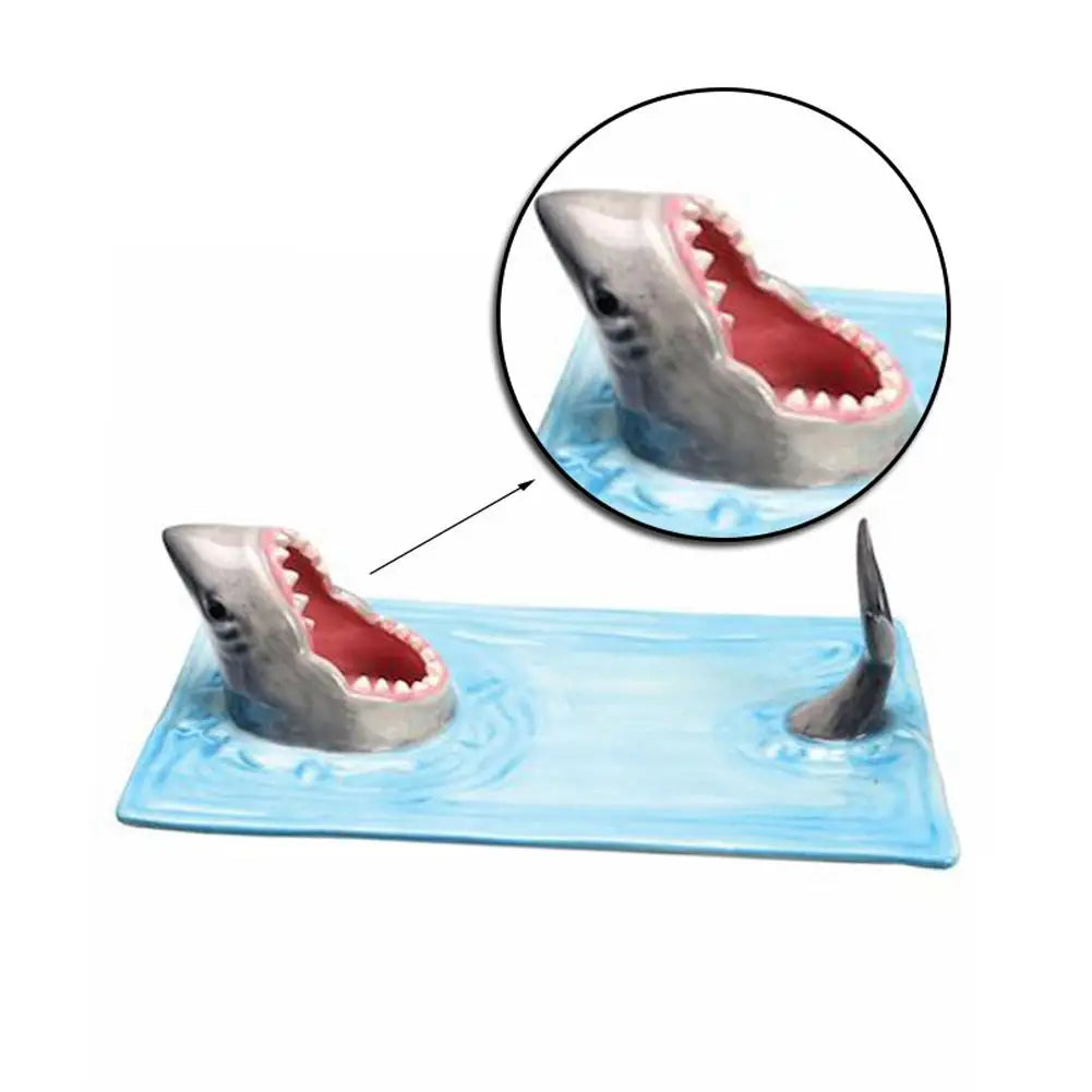 Unique Shark Shape Plate Funny Decorative Ceramic Sushi Plates For Dessert,Cheese Snacks,fruits,vegetable Home Decor Access J6A1 - AMULET RING STORE