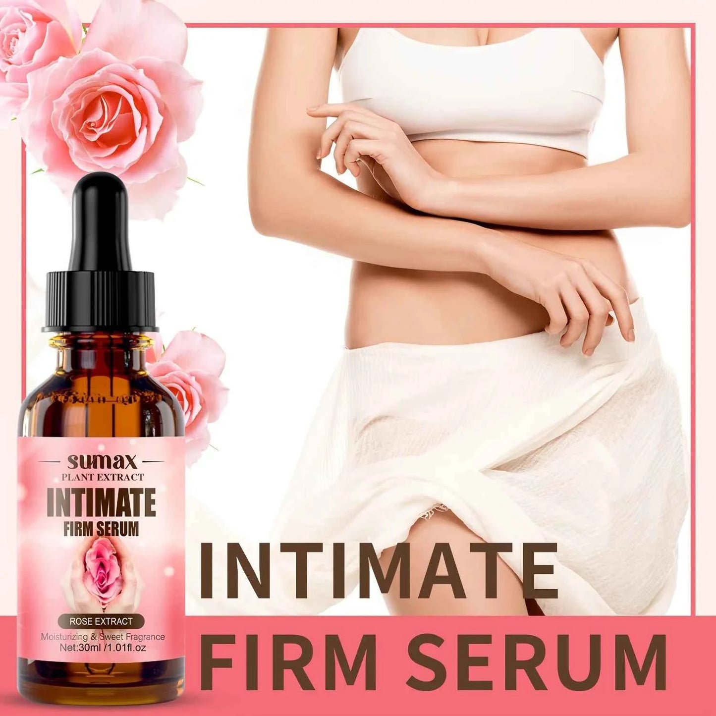 Intimate Firming Serum, Rich in Rose Extracts, Collagen and Glycerin, Rapidly Absorbs with Skin,Hypoallergenic for All Skin Type
