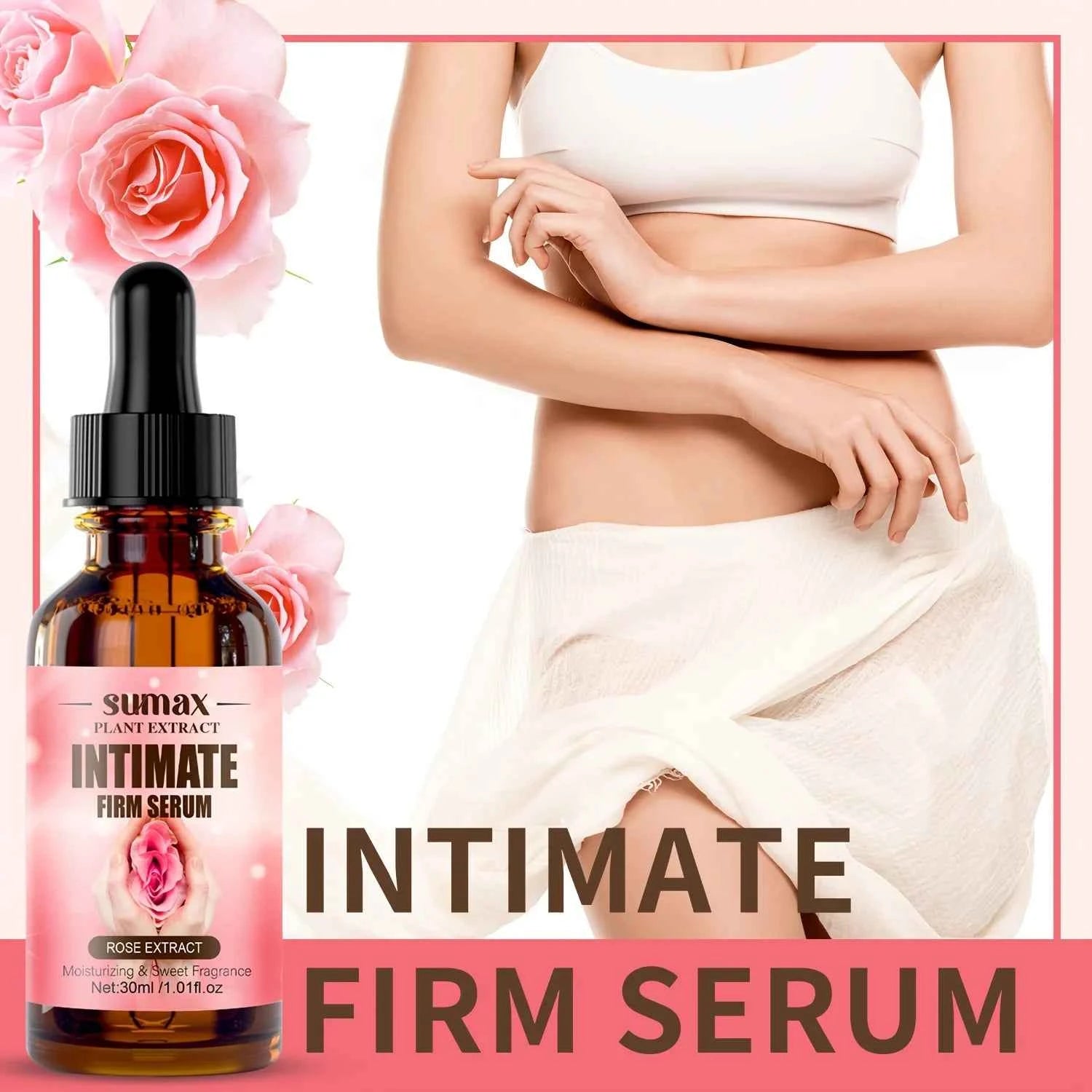 Intimate Firming Serum, Rich in Rose Extracts, Collagen and Glycerin, Rapidly Absorbs with Skin,Hypoallergenic for All Skin Type