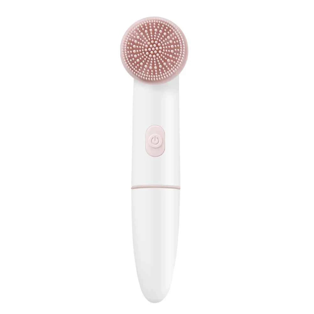 Electric Facial Cleanser Battery Powered Waterproof Vibrating Face Cleaning Brush 2 Speed Face Deep Washing Massaging Device