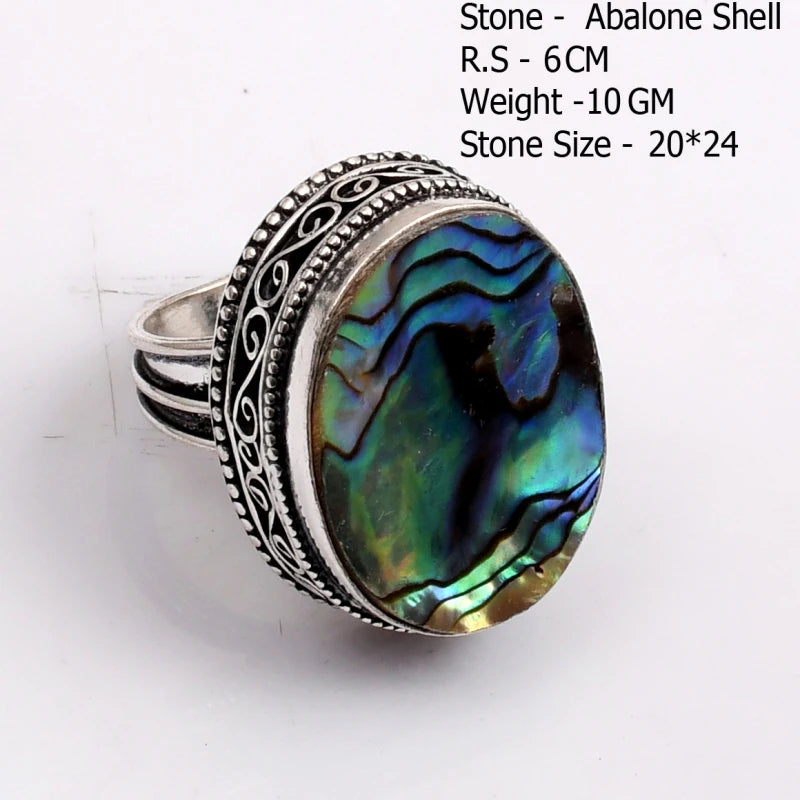 Genuine Turquoise Labradorite Moonstone Owyhee Opal Amazonite Ruby Zoisite  Ring