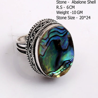 Genuine Turquoise Labradorite Moonstone Owyhee Opal Amazonite Ruby Zoisite  Ring