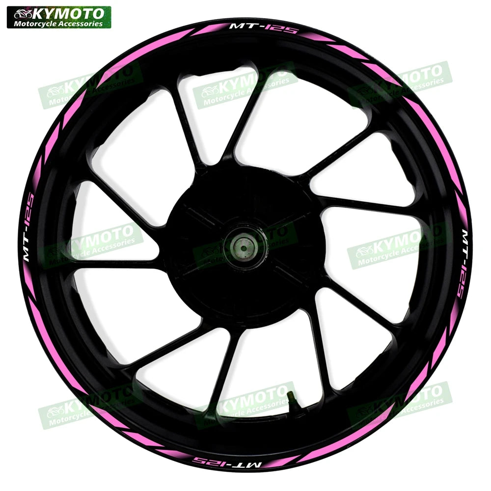For Yamaha MT-125 MT125 motorcycle 17 inch front and rear wheel stickers modified waterproof reflective wheel rim stickers