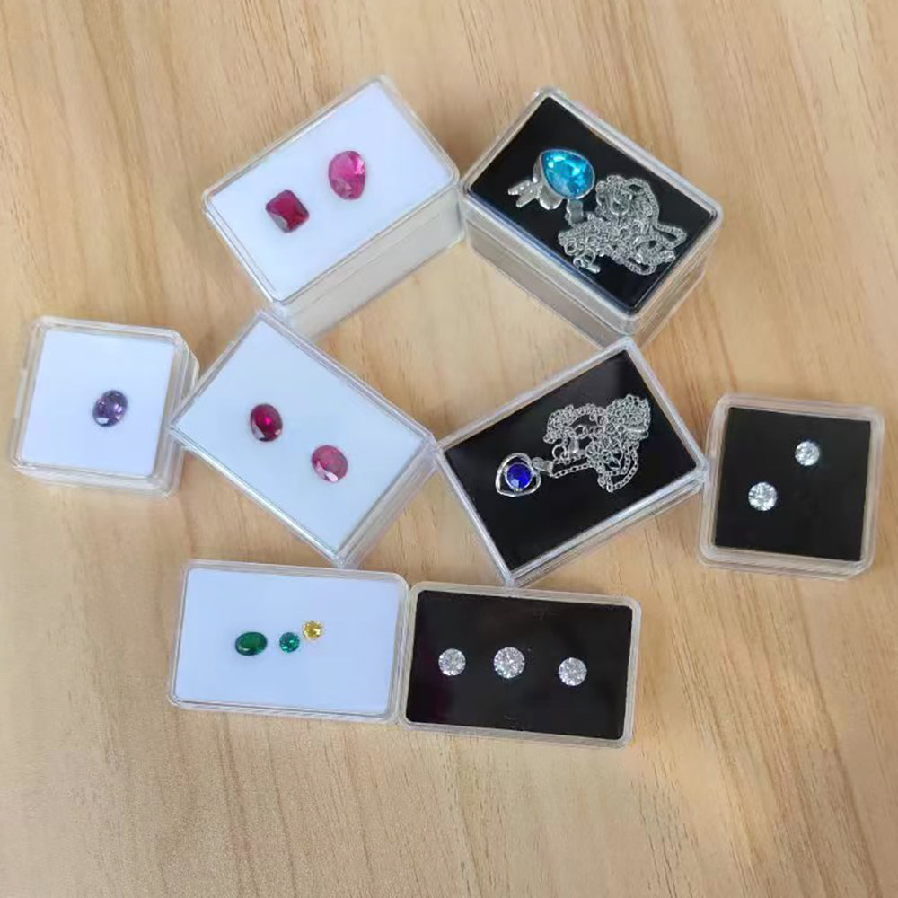 Loose Diamond Box Transparent Gemstone Storage Case Quality Pendant Beads Organizer Ring Earrings Gem Stone Gift Packaging Box - AMULET RING STORE