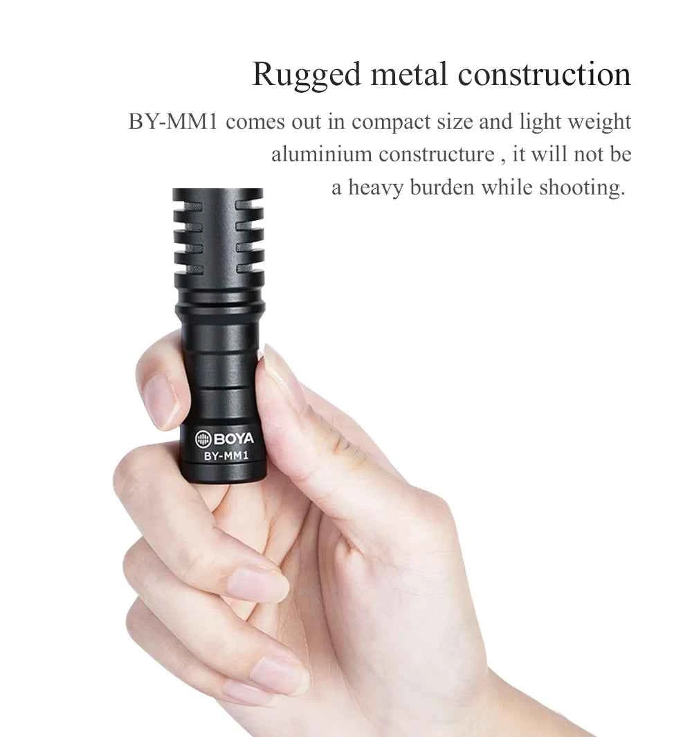 BOYA BY-MM1 Professional Cardioid Shotgun Microphone for iPhone Android Smartphone PC Canon Nikon DSLR Camera Recording Vlog