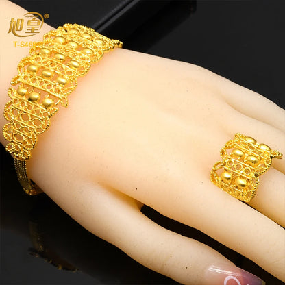 XUHUANG Luxury Dubai Crystal Gold Color Necklace Sets For Women Wedding African Jewelry Set Indian Jewellery Anniversary Gifts