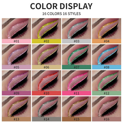 Glitter Eyeliner Vibrant Waterproof Long-Lasting for Flawless Eye Makeup Diamond Shiny Silver Rose Gold Eyeliner Beauty Cosmetic - AMULET RING STORE
