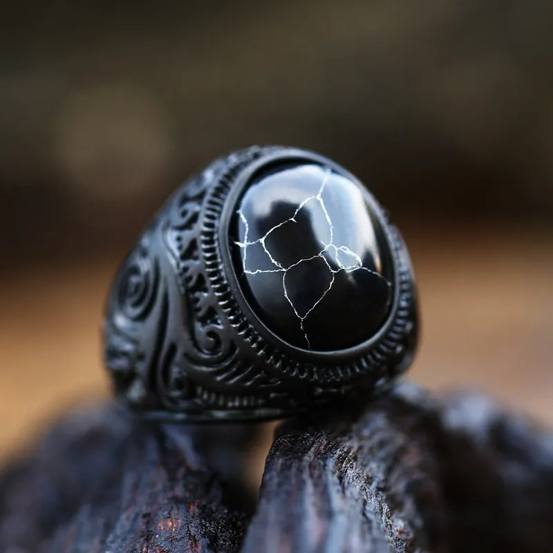 Vintage Handmade Turkish Black Zircon Rings AMULET RING STORE