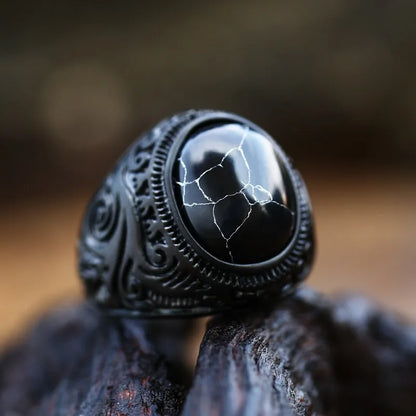 Vintage Handmade Turkish Black Zircon Rings