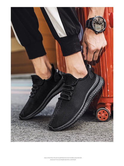 Men's Non-Slip Casual Sneakers Breathable Outdoor Jogging Training Hiking Sports Running Outdoor Women Weave Knit Lace Up Shoes - AMULET RING STORE