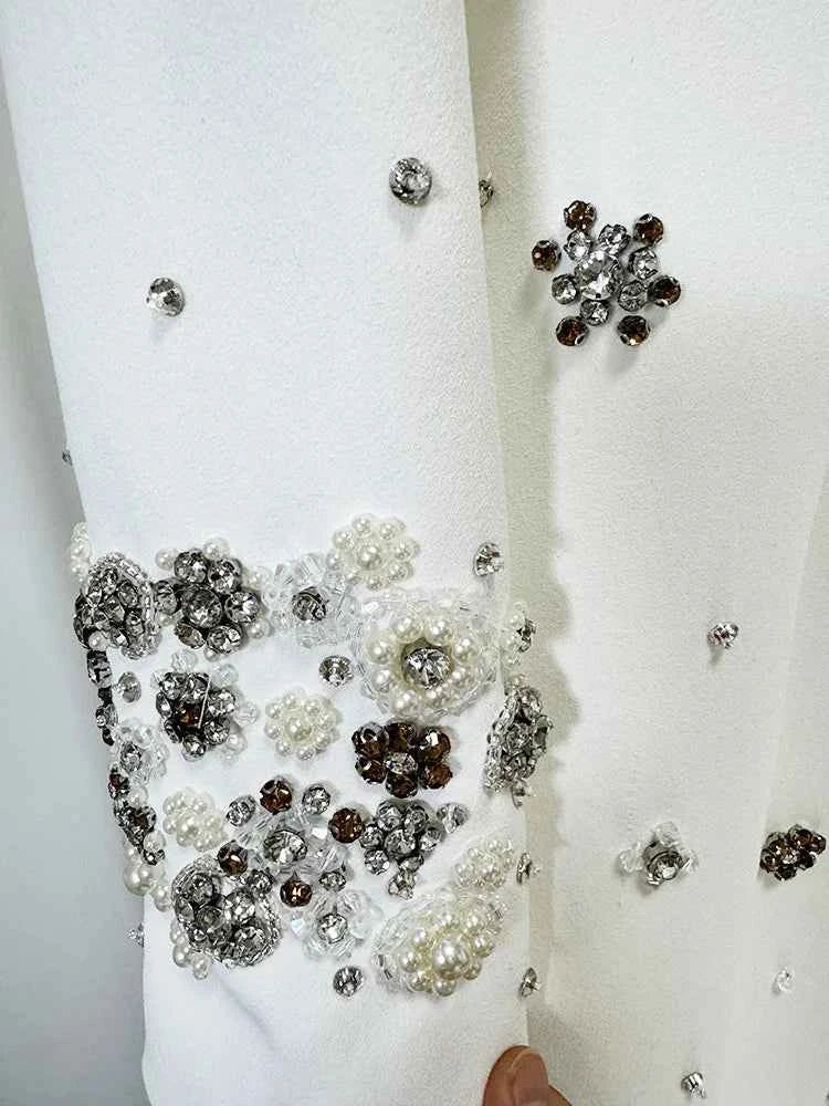 HIGH STREET Newest Fashion 2025 Designer Party Vestido Women's Formal Long Sleeve Luxurious Beaded Long Maxi Dress