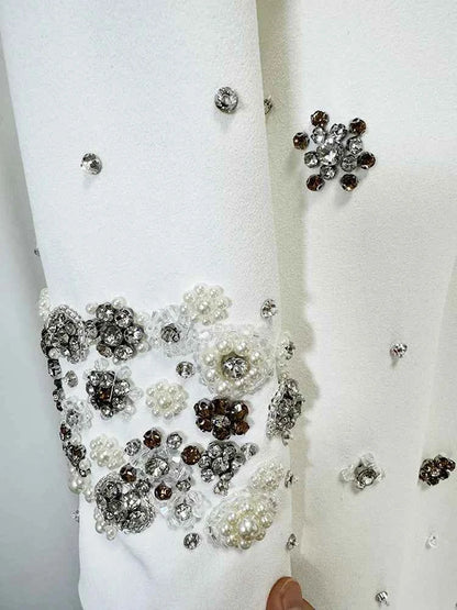 HIGH STREET Newest Fashion 2025 Designer Party Vestido Women's Formal Long Sleeve Luxurious Beaded Long Maxi Dress