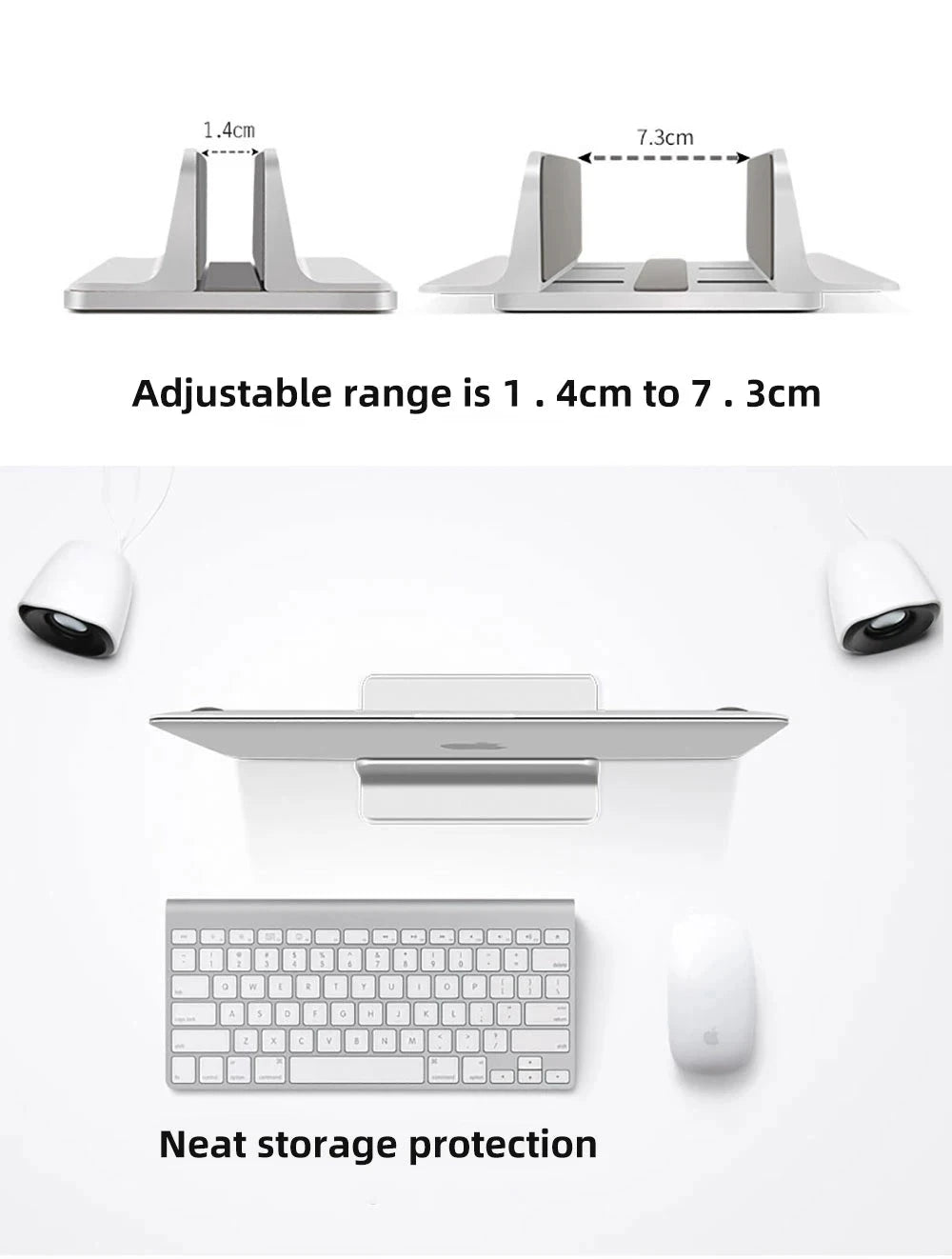Vertical Laptop Stand Holder Foldable Aluminum Notebook Stand Laptop Tablet Stand Support For Macbook Air Pro PC 13-17 inch - AMULET RING STORE