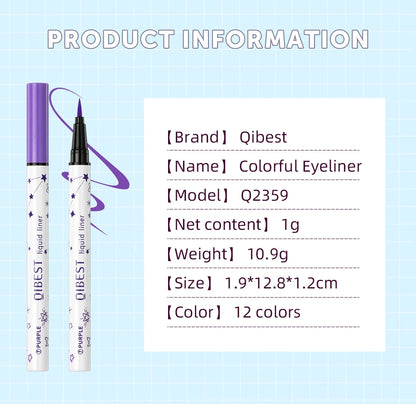 QIBEST High Pigment Eyeliner Pencil Waterproof Smudgeproof Makeup Eye Liner Liquid Black Eyeliner Quick Drying Eyes Cosmetics - AMULET RING STORE