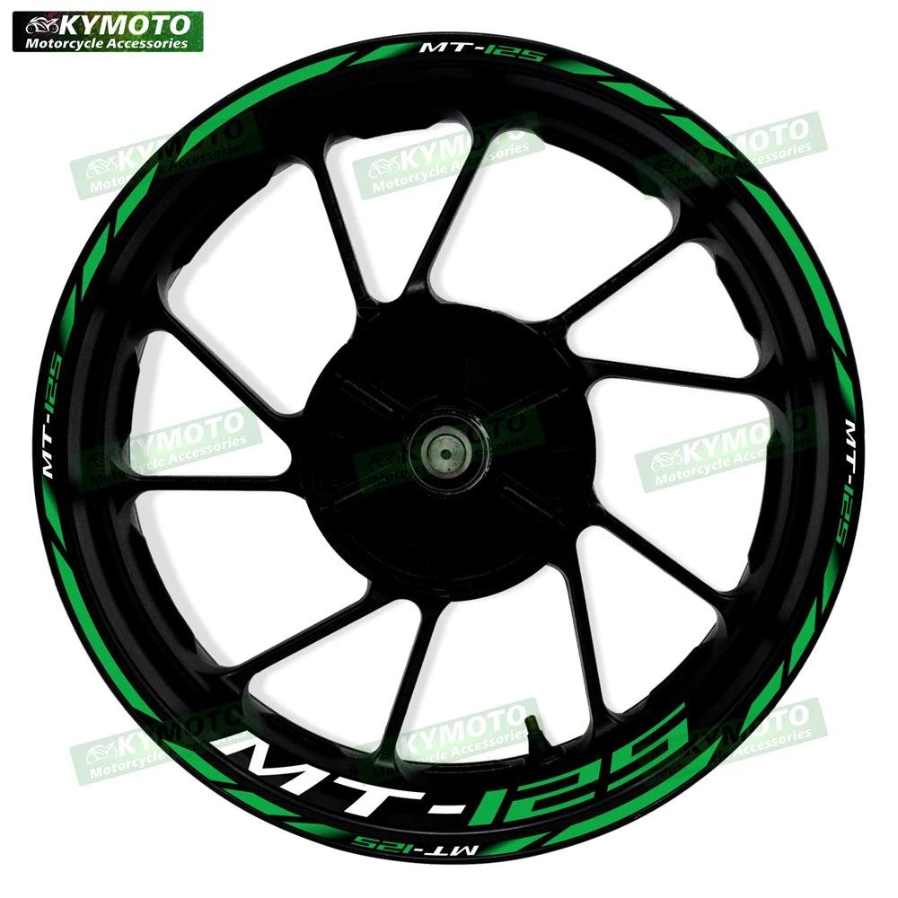 For Yamaha MT-125 MT125 motorcycle 17 inch front and rear wheel stickers modified waterproof reflective wheel rim stickers