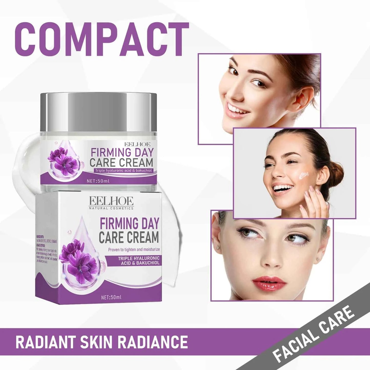 Hyaluronic acid Moisturizing Cream for Face Lift Skin Firming Anti Wrinkle Fade Fine Lines Deep Hydration Brightening Face Cream