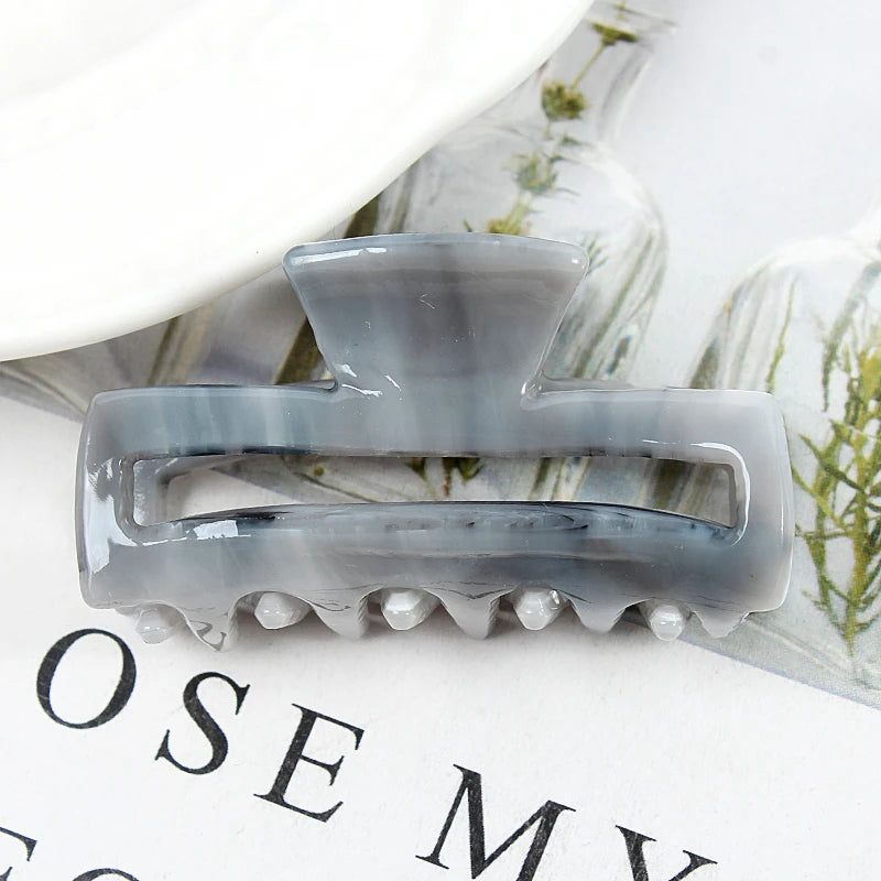 Mini Women's Hair Clips Colorful Geometric Hollow Crab Claw Clip Acetate Leopard Print Fashion Girls Hairpin Hair Accessories - AMULET RING STORE