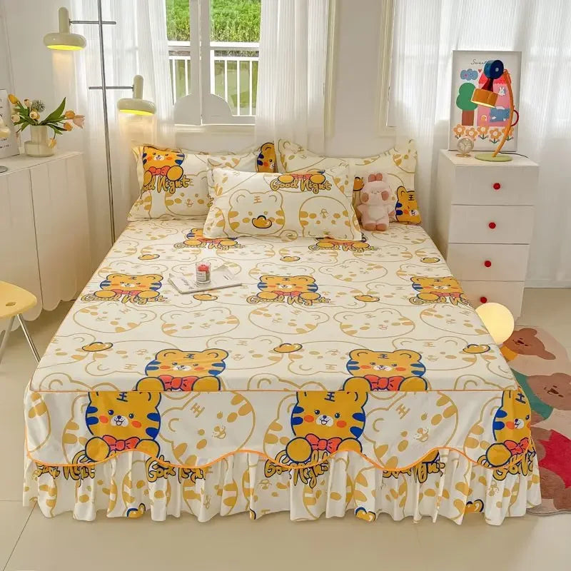 Sheet Set Household with Pillowcase Fashion Modern Water-proof Universal Skin-friendly Single Double Home Textile Bedding Luxury