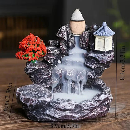 Waterfall Incense Burner Backflow Aromatherapy Home Decor Ornament with Incense Cones - Home Decorative Accessories - AMULET RING STORE