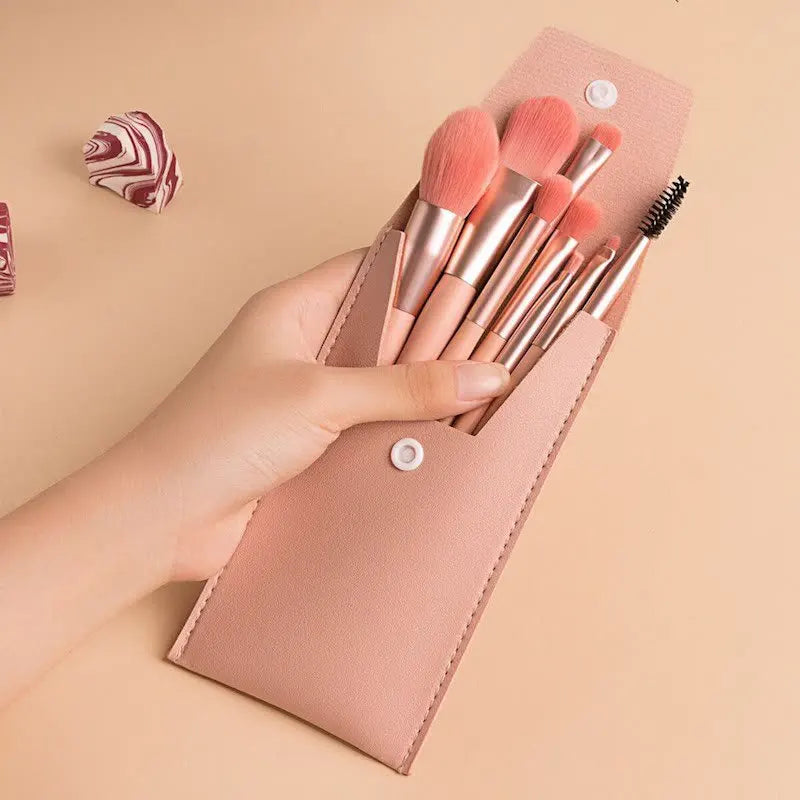 Portable 8Pcs Eyeshadow Foundation Blending Makeup Brush Soft Fluffy Cosmetics Concealer Makeup Brush Professional Make Up Tool - AMULET RING STORE