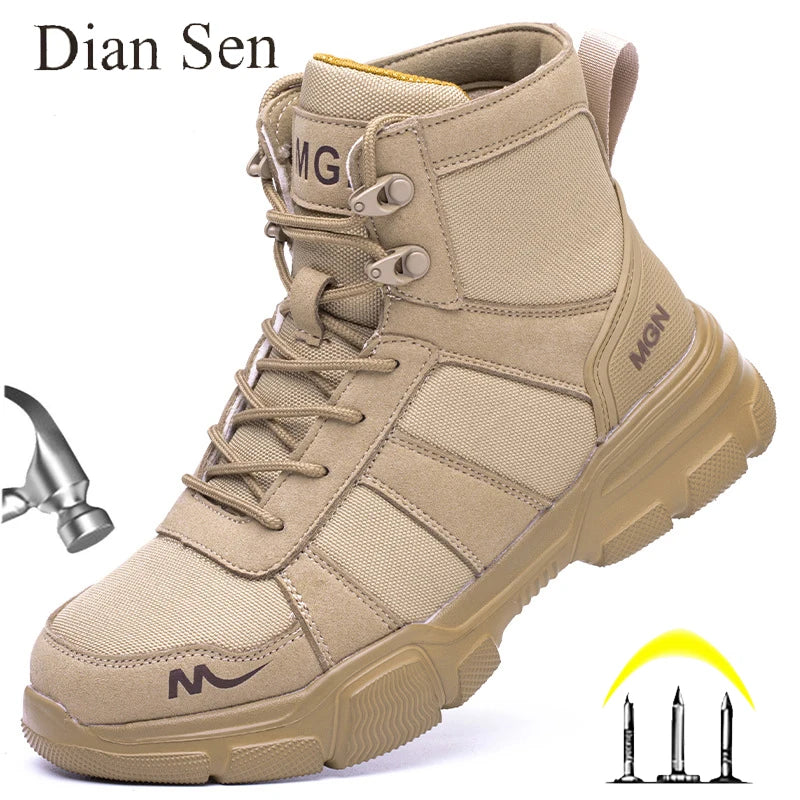 Work Boots Indestructible Safety Shoes Men Steel Toe Shoes Puncture-Proof Sneakers Women Non Slip Work Shoes Male Tactical Boots - AMULET RING STORE