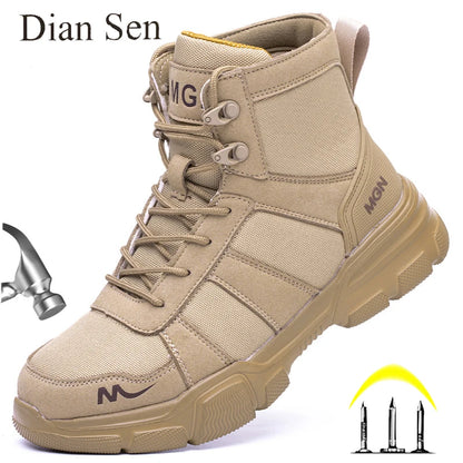 Work Boots Indestructible Safety Shoes Men Steel Toe Shoes Puncture-Proof Sneakers Women Non Slip Work Shoes Male Tactical Boots - AMULET RING STORE