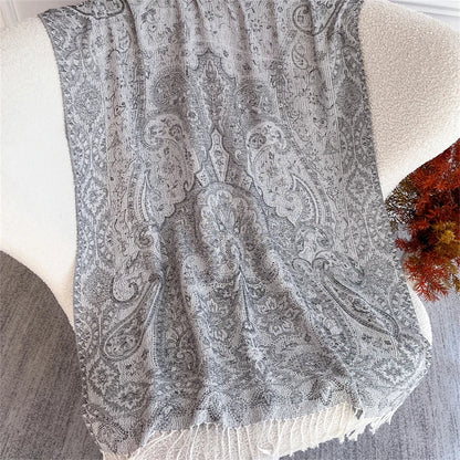 Autumn Bohemian Ethnic Paisley Cashmere Shawls Scarf for Women Warm Jacquard Pashmina Scarves Print Design Lady Foulard Stoles - AMULET RING STORE