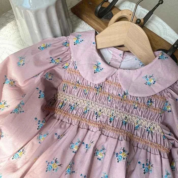 2024 New Autumn 0-3Yrs Kids Princess Dress Baby Bodysuits Long Sleeved Cotton Print Infant Baby Girls Party Dress Sister Clothes