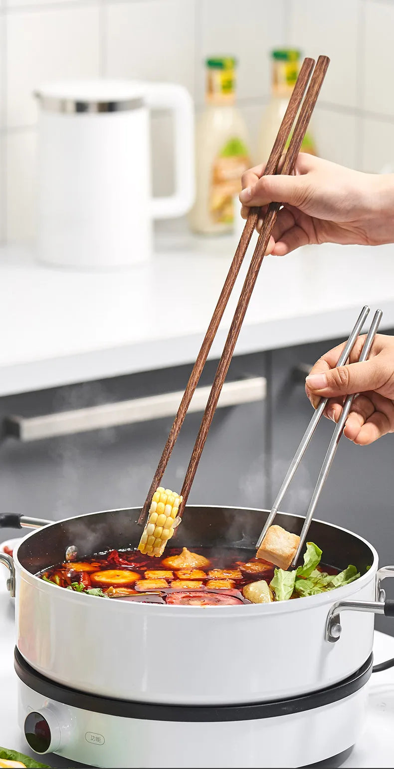 GIANXI 18CM/42CM Salad Hot Pot Chinese Chopsticks Chicken Wings Wood Fried BBQ Chopsticks Food Sushi Sticks Kitchen Bar Supplies - AMULET RING STORE