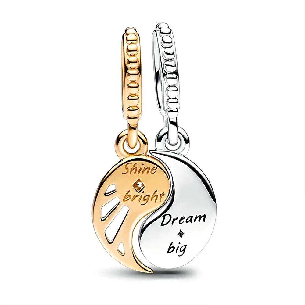 Gorgeous Splittable Sun & Moon, North Star & Lucky Love Heart Dangle Charm Fit Original Pan Bracelet DIY Jewelry Accessories - AMULET RING STORE