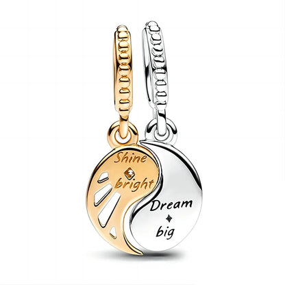 Gorgeous Splittable Sun & Moon, North Star & Lucky Love Heart Dangle Charm Fit Original Pan Bracelet DIY Jewelry Accessories - AMULET RING STORE