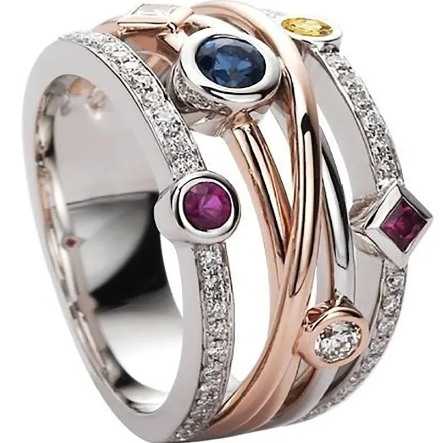 Colorful Therapy Crystal Ring Ionix Therapy Quartz Crystal Ring for Women Custom Jewelry