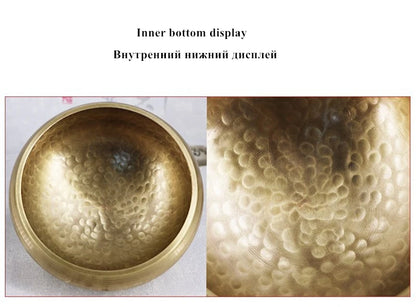 Nepal handmade Singing Bowl Tibet Buddha Sound Bowl Yoga Meditation Chanting Brass Chime Handicraft Music Therapy Tibetan - AMULET RING STORE