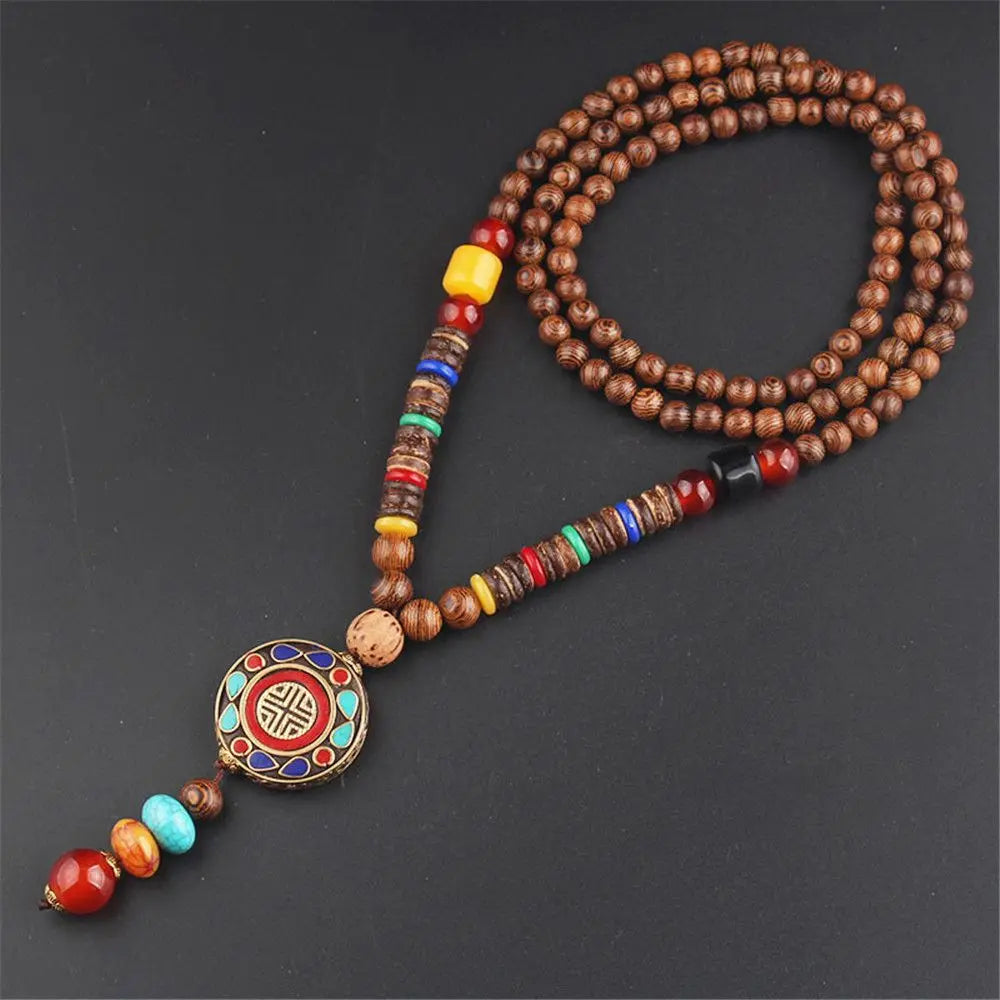 Fashion Long Sweater Pendant Chain Wooden Beaded Tassel Boho Bohemian Necklace Jewelry Nepal Wood Beads Pendant Necklace