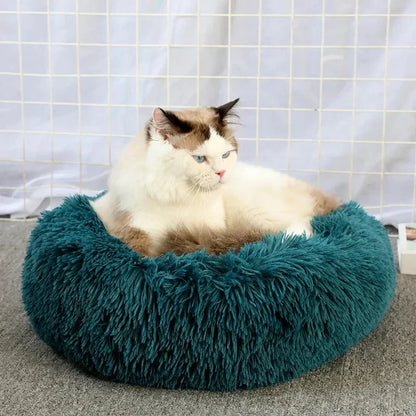 Round Cat Beds House Soft Long Plush Best Pet Dog Bed For Dogs Basket Pet Products Cushion Cat Bed Cat Mat Animals Sleeping Sofa - AMULET RING STORE