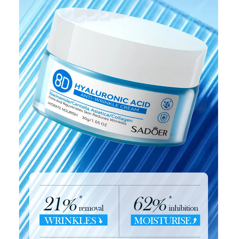 Hyaluronic Acid Face Cream Deeply Moisturizing Nourish Rejuvenates Skin Care Brighten Tender Hydrating Facial Collagen Cream - AMULET RING STORE