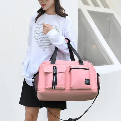 Large Fitness Bag Sports Handbag Women Dry Wet Shoes Pocket Single Shoulder Crossbody Swimming Yoga Gym Travel Backpack Duffel