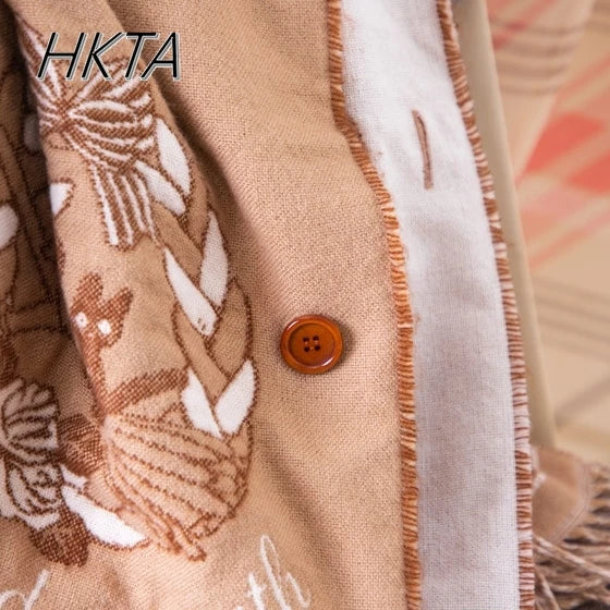 Scarf Shawl Button Dual-purpose Cute Cartoon Witch Kitten Scarf Winter Warm Cute Girl Thickened Warm Japanese Long Scarf Shawl - AMULET RING STORE