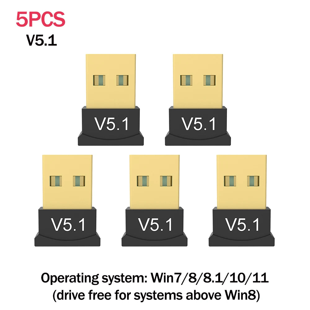 Wireless Audio Adapter Bluetooth-Compatible 5.0/5.1 Dongle 2.4G Audio Receiver Support Win7/8/8.1/10 for Computer Tablet Desktop - AMULET RING STORE