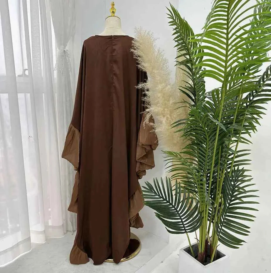 2025 Eid Arabic Muslim Women Modest Dress Luxury Dubai Abaya Islamic Party Lace-detailed Sleeves Robe Festival Turkey Outfit