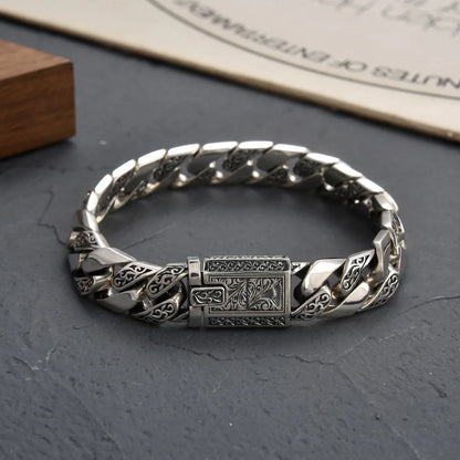 S925 Sterling Silver Timeless Vine Garland Buckle Retro Punk Tank Bracelet Jewelry Creativity Gift Factory Price