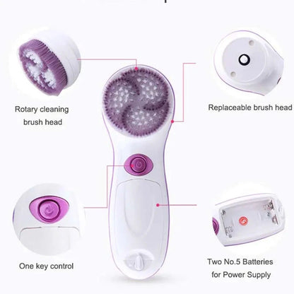 Multi-function Facial Cleansing Brush Set Vibrating Wireless Electric Face Cleansing Brush