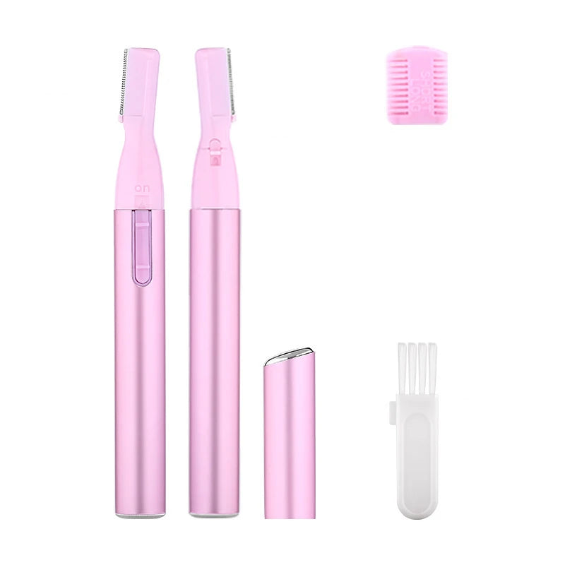 2022 New Multi Functional Mini Handle Beauty Women Painless Automatic Shaving Trim Eyebrows Electric Eyebrow Trimmer Pink Black - AMULET RING STORE