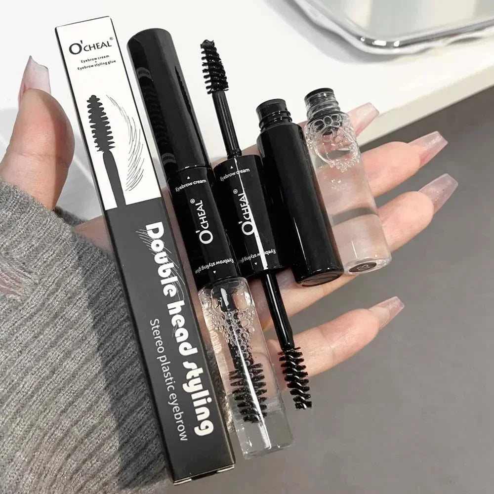 Double-ended Black Brown Dye Eyebrow Styling Gel Waterproof Lasting Wild Brow Tint Wax Transparent Liquid Brows Cream Cosmetics - AMULET RING STORE