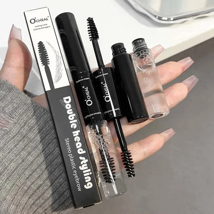 Double-ended Black Brown Dye Eyebrow Styling Gel Waterproof Lasting Wild Brow Tint Wax Transparent Liquid Brows Cream Cosmetics - AMULET RING STORE