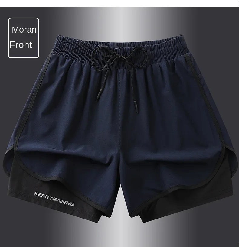 【 S-5XL 】2025 Sports Three Piece Pants Summer Popular Anti glare Double layered Sports Shorts for Men and Women Couples Ru